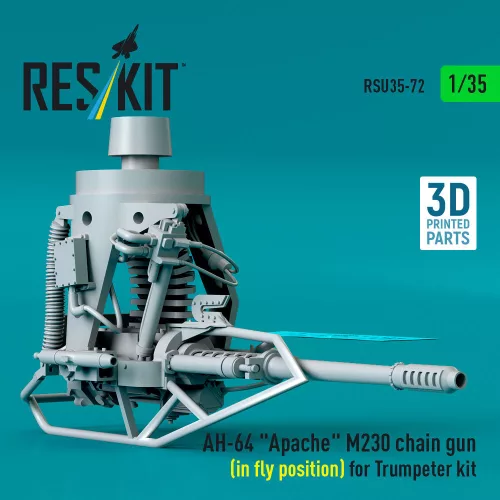 ResKit Models AH-64 Apache M230 chain gun (in fly position) for Trumpeter kit (3D Printed) - M230 Chain Gun gépágyú, repülési helyzetben