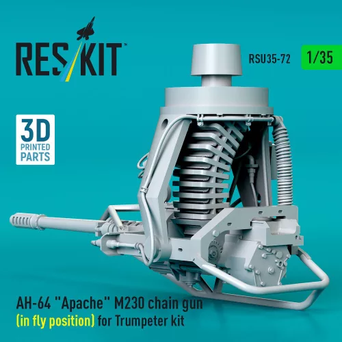 ResKit Models AH-64 Apache M230 chain gun (in fly position) for Trumpeter kit (3D Printed) - M230 Chain Gun gépágyú, repülési helyzetben