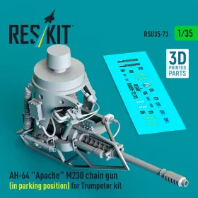   ResKit Models AH-64 Apache M230 chain gun (in parking position) for Trumpeter kit (3D Printed) - M230 Chain Gun gépágyú, parkolóhelyzetben