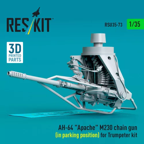 ResKit Models AH-64 Apache M230 chain gun (in parking position) for Trumpeter kit (3D Printed) - M230 Chain Gun gépágyú, parkolóhelyzetben