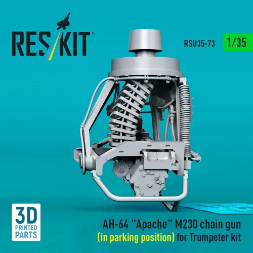 ResKit Models AH-64 Apache M230 chain gun (in parking position) for Trumpeter kit (3D Printed) - M230 Chain Gun gépágyú, parkolóhelyzetben
