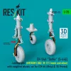 ResKit Models CH-54A Tarhe(S-64E) – futóműkészlet, közepes terheléshez terhelt állapotú kerekekkel