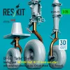 ResKit Models CH-54A Tarhe(S-64E) – futóműkészlet, közepes terheléshez terhelt állapotú kerekekkel