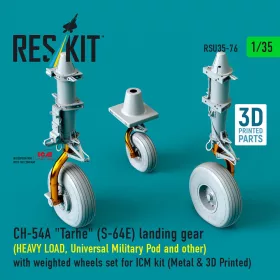   ResKit Models CH-54A Tarhe(S-64E) – futóműkészlet, nagy terheléshez terhelt állapotú kerekekkel