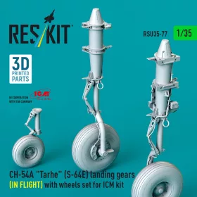   ResKit Models CH-54A Tarhe(S-64E) – futóműkészlet, repülési helyzetben kerékkészlettel