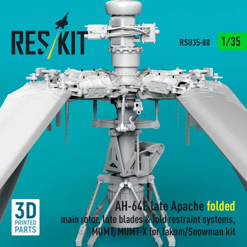 ResKit Models AH-64E késői Apache – behajtott főrotor, késői rotorlapátok, MUMT-X rendszerrel, Takom/Snowman makettekhez