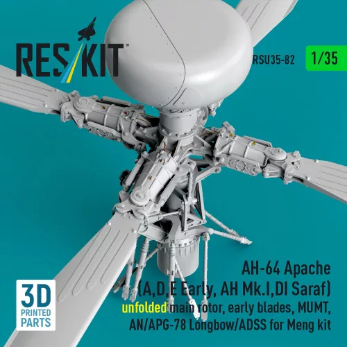 ResKit Models AH-64 Apache (A,D,E korai, AH Mk.I,DI Saraf) – kihajtott főrotor, korai rotorlapátokkal