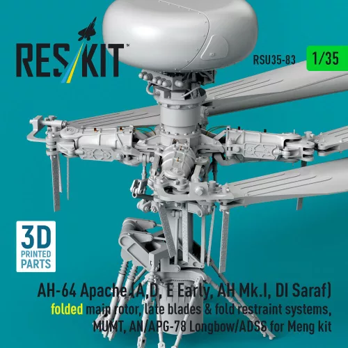 ResKit Models AH-64 Apache (A,D, E korai, AH Mk.I, DI Saraf) – behajtott főrotor, késői rotorlapátokkal