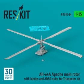   ResKit Models AH-64A Apache main rotor with blades and ADSS radar for Trumpeter kit (3D Printed) - főrotor