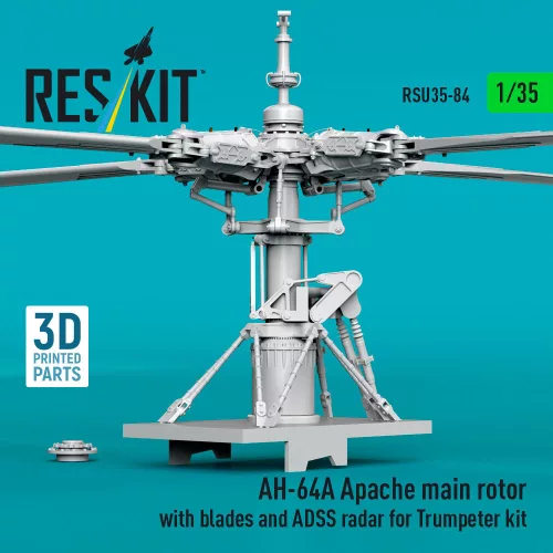 ResKit Models AH-64A Apache main rotor with blades and ADSS radar for Trumpeter kit (3D Printed) - főrotor