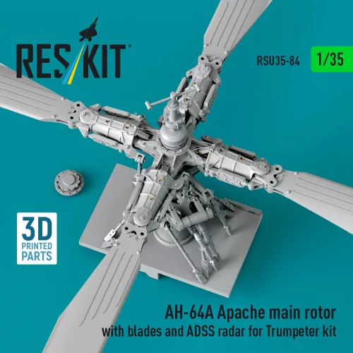 ResKit Models AH-64A Apache main rotor with blades and ADSS radar for Trumpeter kit (3D Printed) - főrotor