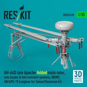   ResKit Models AH-64D késői Apache – behajtott főrotor, késői rotorlapátokkal, Takom / Snowman maketthez