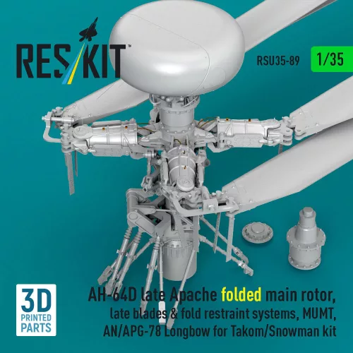 ResKit Models AH-64D késői Apache – behajtott főrotor, késői rotorlapátokkal, Takom / Snowman maketthez