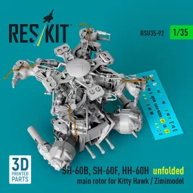   ResKit Models SH-60B, SH-60F, HH-60H unfolded main rotor for Kitty Hawk / Zimimodel (3D Printed) - kihajtott főrotor