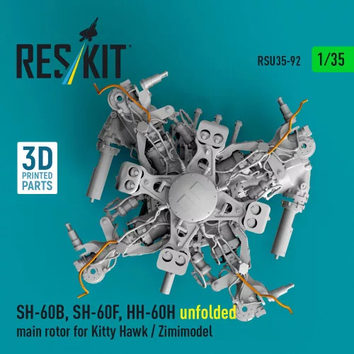 ResKit Models SH-60B, SH-60F, HH-60H unfolded main rotor for Kitty Hawk / Zimimodel (3D Printed) - kihajtott főrotor