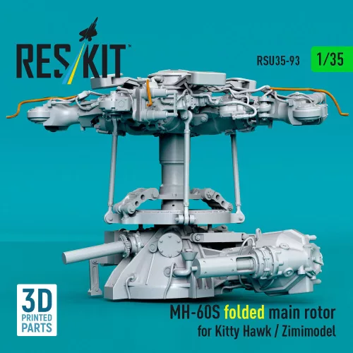 ResKit Models MH-60S folded main rotor for Kitty Hawk / Zimimodel (3D Printed) - behajtott főrotor