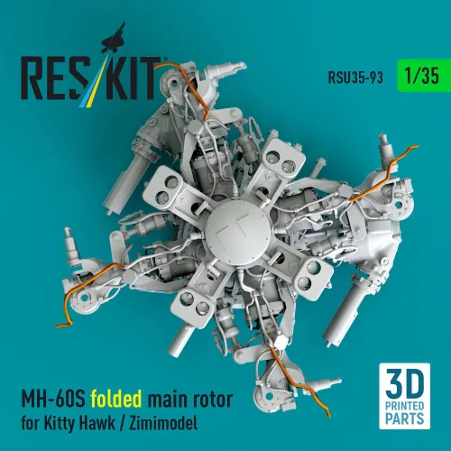 ResKit Models MH-60S folded main rotor for Kitty Hawk / Zimimodel (3D Printed) - behajtott főrotor