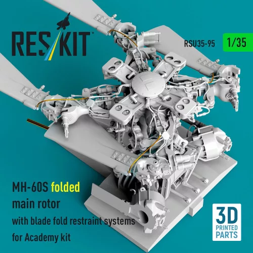 ResKit Models MH-60S folded main rotor with blade fold restraint systems (3D Printed) for Academy - behajtott főrotor rotorlapát-rögzítő rendszerrel