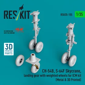   ResKit Models CH-54B, S-64F Skycrane – futóműkészlet terhelt állapotú kerekekkel