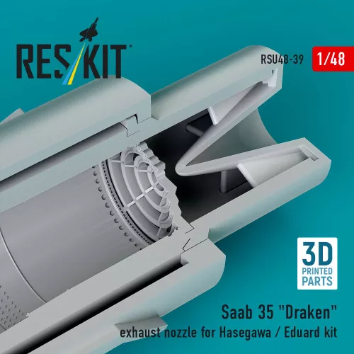 ResKit Models Saab 35 Draken exhaust nozzle for Hasegawa / Eduard kit (3D Printed) - hajtómű-fúvócső