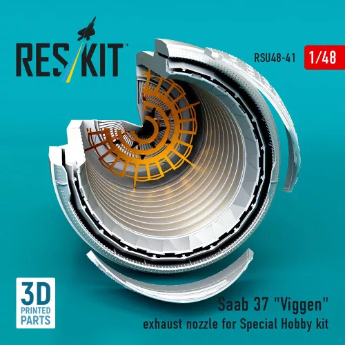 ResKit Models Saab 37 Viggen exhaust nozzle for Special Hobby kit (3D Printed) - Saab 37 Viggen – hajtómű-fúvócső