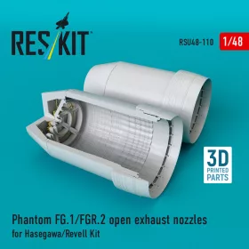   ResKit Models Phantom (FG.1/FGR.2) open exhaust nozzles for Hasegawa/Revell kit (3D Printed) - Phantom (FG.1/FGR.2) nyitott – hajtómű-fúvócsövek