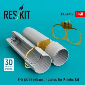   ResKit Models F-5 (A, B) exhaust nozzles for Kinetic kit (3D Printed) - hajtómű-fúvócsövek