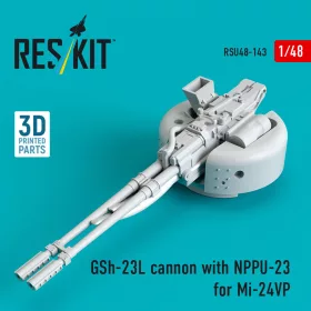   ResKit Models GSh-23L cannon with NPPU-23 for Mi-24VP (3D Printed) - Mi-24VP GSh-23L gépágyú NPPU-23 fegyverállvánnyal