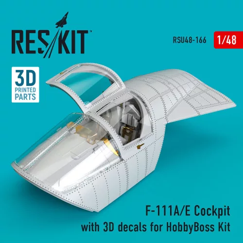 ResKit Models F-111A/E Cockpit with 3D decals for HobbyBoss kit (3D Printed) - cockpitkészlet 3D matricákkal
