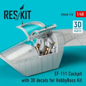   ResKit Models EF-111 Cockpit with 3D decals for HobbyBoss kit (3D Printed) - cockpitkészlet 3D matricákkal