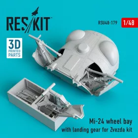   ResKit Models Mi-24 wheel bay with landing gear for Zvezda kit (3D Printed) - futóműakna-részletező készlet, futómű