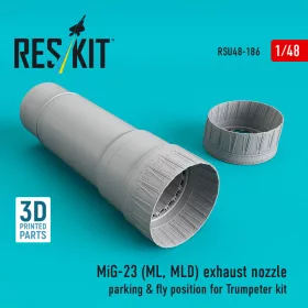   ResKit Models MiG-23 (ML, MLD) exhaust nozzle parking & fly position for Trumpeter kit (3D Printed) - hajtómű-fúvócső