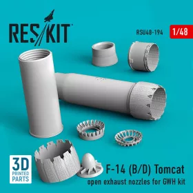   ResKit Models F-14 (B,D) Tomcat open exhaust nozzles for GWH kit (3D Printed) - hajtómű-fúvócsövek