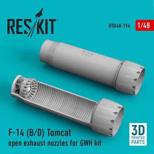 ResKit Models F-14 (B,D) Tomcat open exhaust nozzles for GWH kit (3D Printed) - hajtómű-fúvócsövek
