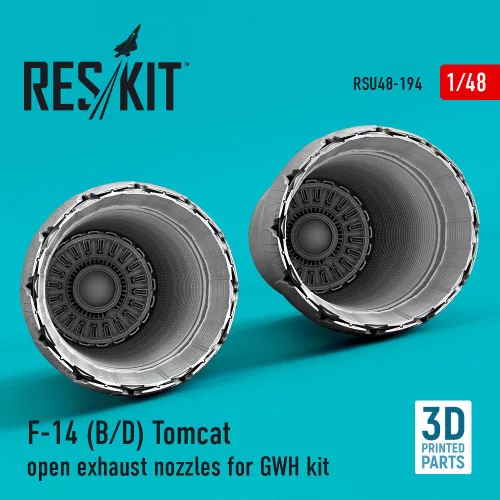 ResKit Models F-14 (B,D) Tomcat open exhaust nozzles for GWH kit (3D Printed) - hajtómű-fúvócsövek