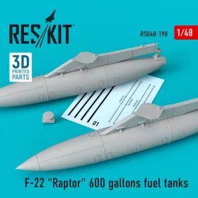   ResKit Models F-22 Raptor 600 gallons fuel tanks (3D Printed) - üzemanyag-póttartályok
