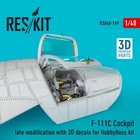  ResKit Models F-111C Cockpit late modification with 3D decals for HobbyBoss kit (3D Printed) - cockpitkészlet 3D matricákkal