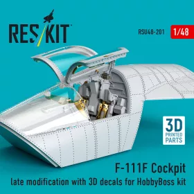   ResKit Models F-111F Cockpit late modification with 3D decals for HobbyBoss kit (3D Printed) - cockpitkészlet 3D matricákkal