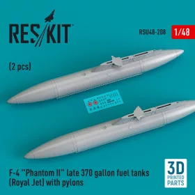   ResKit Models F-4 Phantom II késői – 370 gallonos üzemanyag-póttartályok pilonokkal, 2 db