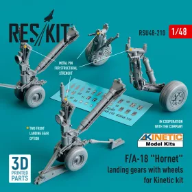   ResKit Models F/A-18 Hornet landing gear with wheels for Kinetic kit (3D Printed) - futóműkészlet