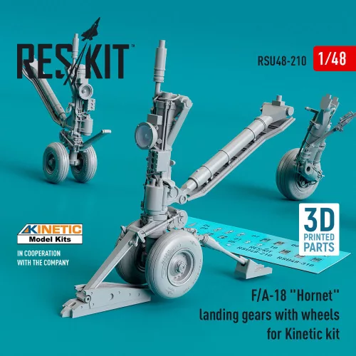 ResKit Models F/A-18 Hornet landing gear with wheels for Kinetic kit (3D Printed) - futóműkészlet