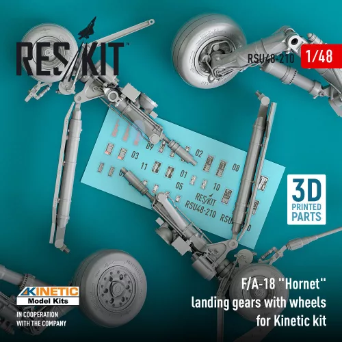 ResKit Models F/A-18 Hornet landing gear with wheels for Kinetic kit (3D Printed) - futóműkészlet
