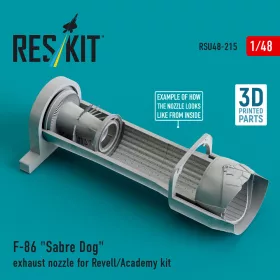   ResKit Models F-86 Sabre Dog exhaust nozzle for Revell/Academy kit (3D Printed) - hajtómű-fúvócső