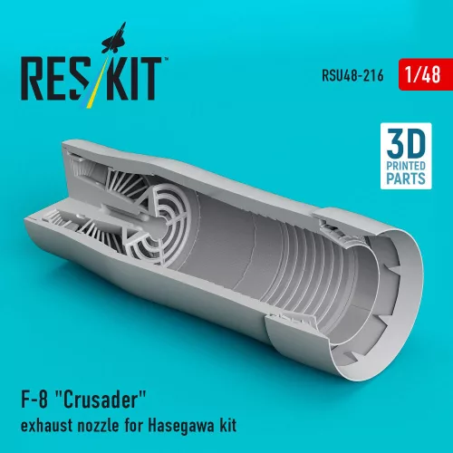 ResKit Models F-8 Crusader exhaust nozzle for Hasegawa kit (3D Printed) - hajtómű-fúvócső