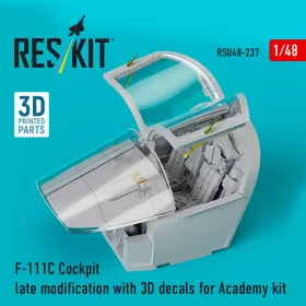   ResKit Models F-111C Cockpit late modification with 3D decals for Academy kit (3D Printed) - cockpitkészlet 3D matricákkal