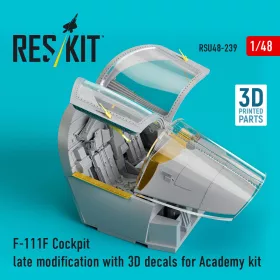   ResKit Models F-111F Cockpit late modification with 3D decals for Academy kit (3D Printed) - cockpitkészlet 3D matricákkal