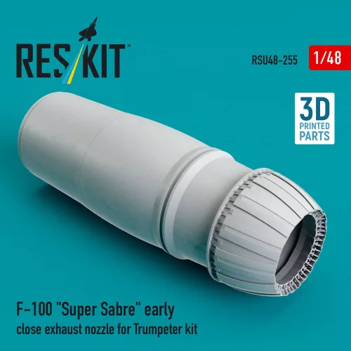 ResKit Models F-100 Super Sabre early close exhaust nozzle for Trumpeter kit (3D Printed) - F-100 Super Sabre korai zárt – hajtómű-fúvócső