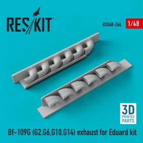  ResKit Models Bf-109G (G2,G6,G10,G14) exhaust for Eduard kit (3D Printed) - kipufogócsonkok