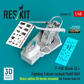   ResKit Models F-16C Block 52+ Fighting Falcon – alap cockpitkészlet 3D matricákkal