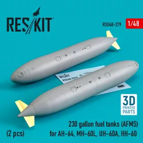   ResKit Models 230 gallon fuel tanks (AFMS) for AH-64, MH-60L, UH-60A, HH-60 (2 pcs) (3D Printed) - AH-64, MH-60L, UH-60A, HH-60 – 230 gallonos üzemanyag-póttartályok, 2 db